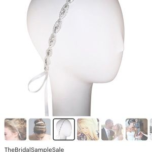 Silver Crystal Rhinestone Oval Bridal Headband NWT